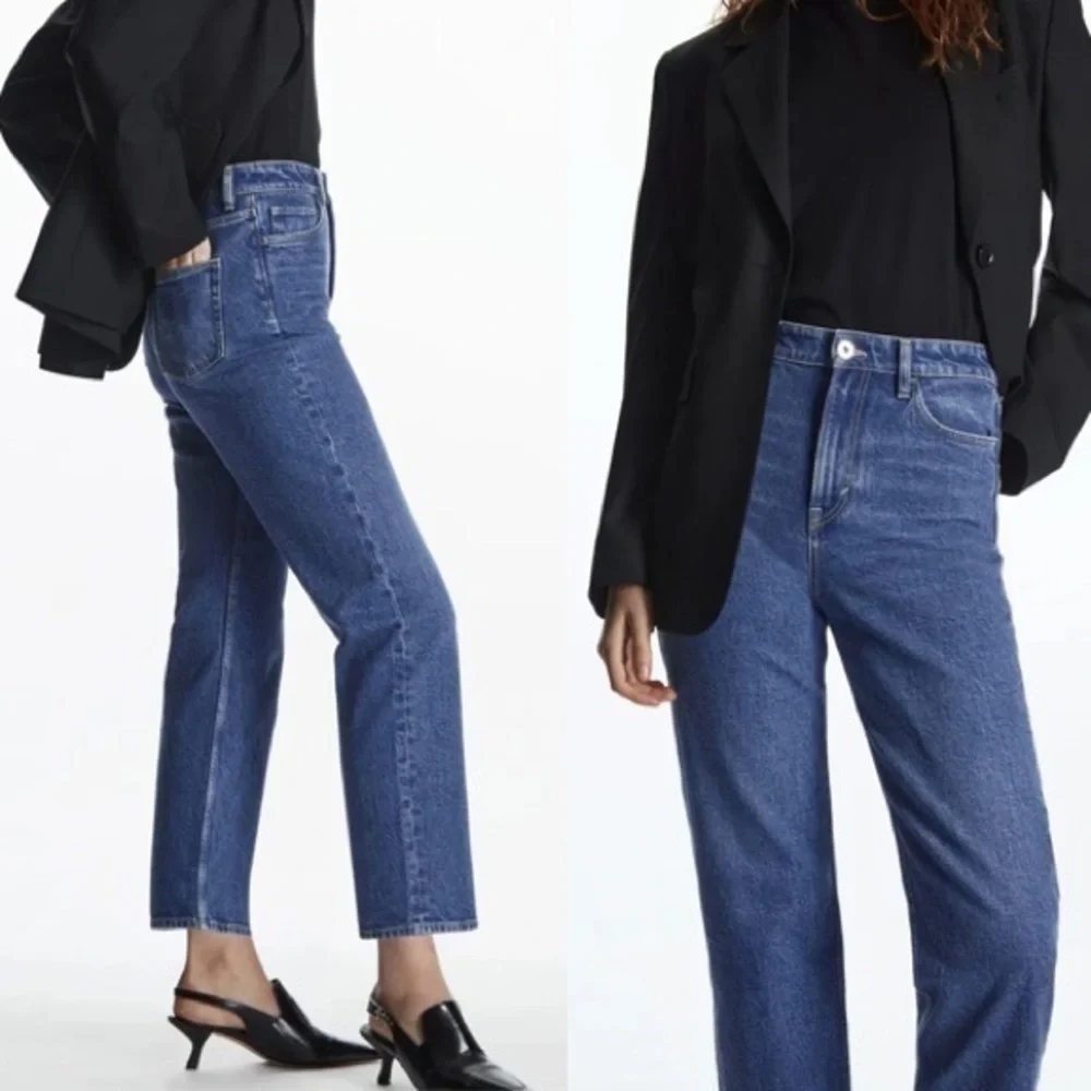 COS Straight Leg High Rise Blue Ankle Jeans 26 x 27